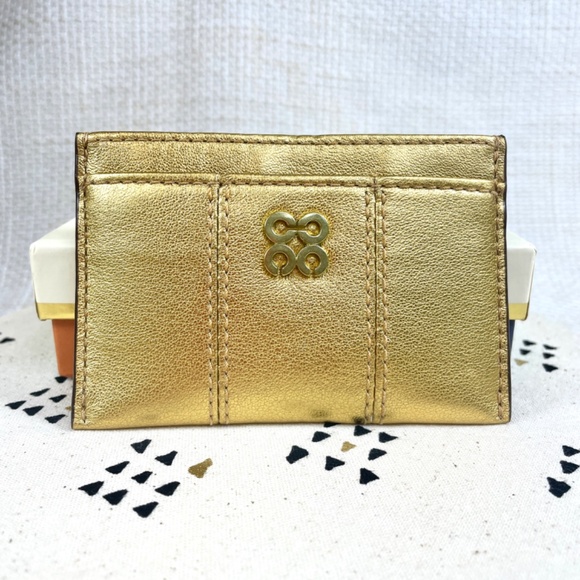 Coach Small Card Case in Metallic Gold Leather New In Box - Picture 15 of 15